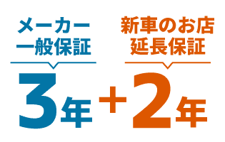メーカー保証+新車のお店延長保証